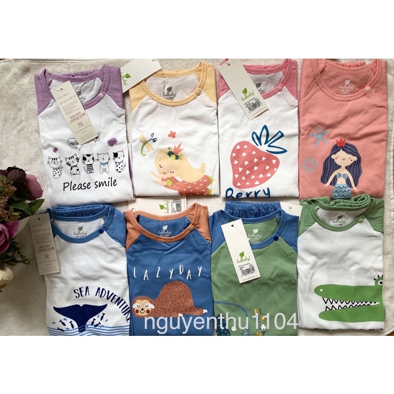 Xả hết-Bộ Cộc tay cotton Raglan Bé Trai,Gái Lullaby 2023  NH135V,NH136V