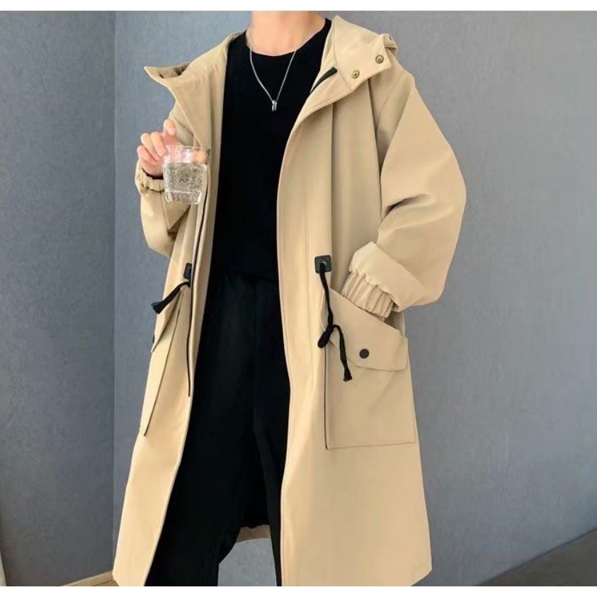 Áo Khoác Dáng Rộng Dài Qua Gối Thời Trang Thu Đông Hàn Quốc Mới Cho Nam