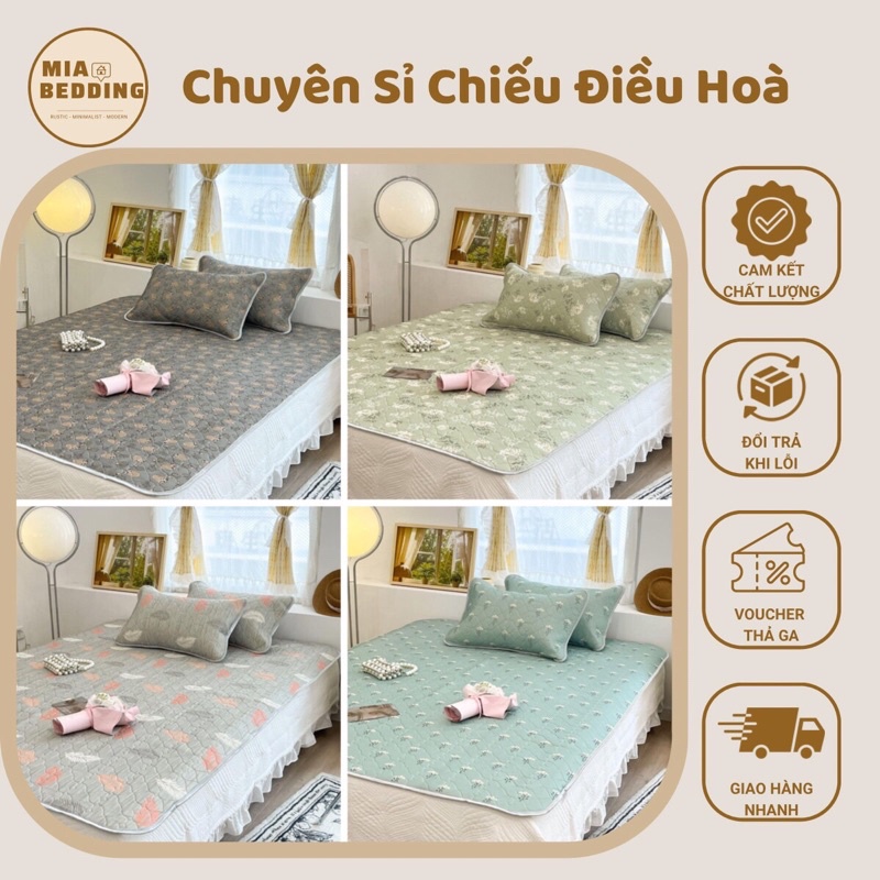 Chiếu Điều Hoà Cao Su Non Latex 6D CHIC Hình Chần Tim Mềm Mại, Thoáng Mát - Hàng Nhập Khẩu Cao Cấp
