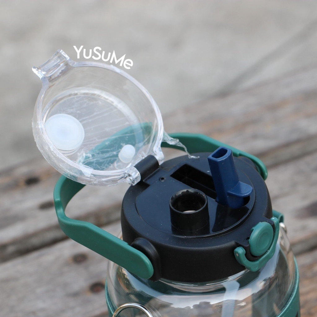 Bình Nước❤️FREESHIP❤️Thủy Tinh 1500ML Thể Thao Kèm Sticker 3D