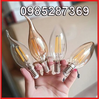 Bóng edison c35 quả nhót / led râu 4w đuôi e14/e27