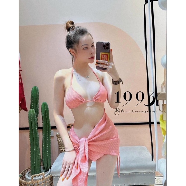 bikini xốp 3 món kèm khăn siêu xinh
