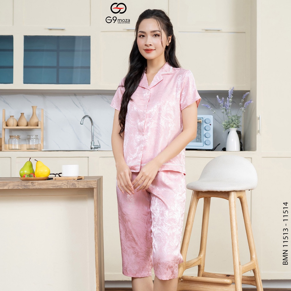 Bộ pijama lụa G9moza 11513-11514 chất mềm mịn mát