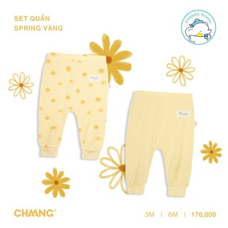 [CHAANG 0-6M] Set 2 chiếc quần cho bé sơ sinh chất liệu mềm mát Spring vàng Chaang