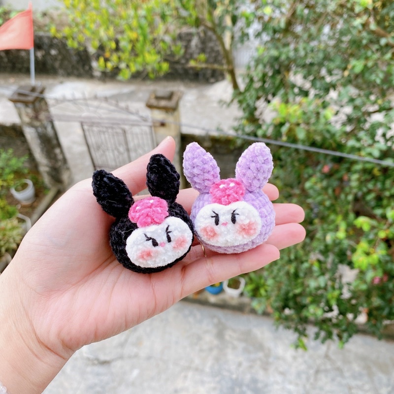 Móc khóa Kuromi // Móc khóa Sanrio // Móc khóa len // Len móc thủ công