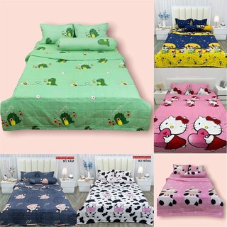 Mẫu Mới Combo 5 Món chăn ga gối Cotton poly Phong cách Hàn Quốc