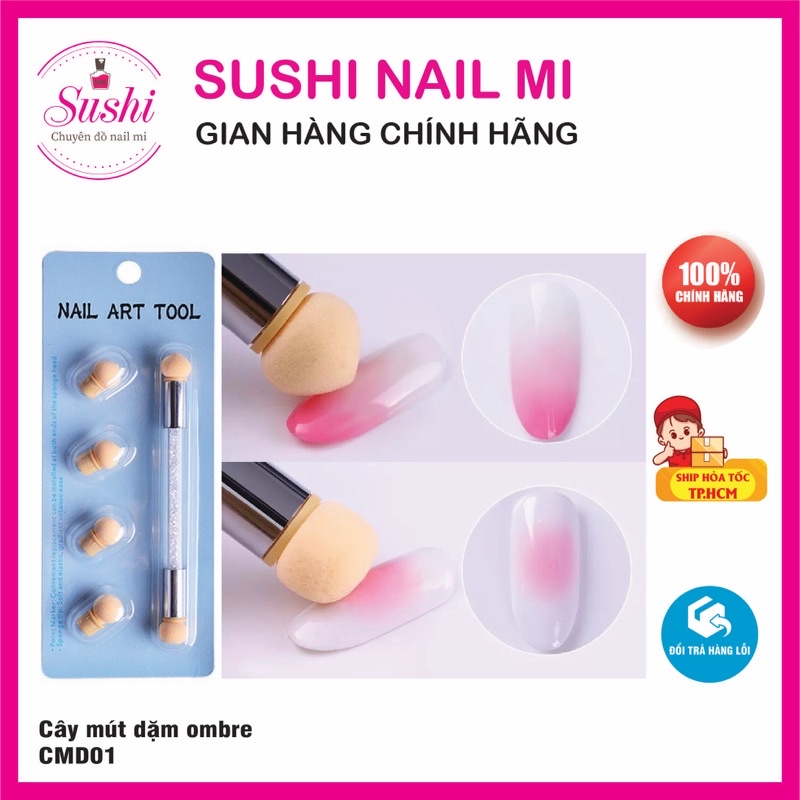 Cọ dặm ombre 2 đầu cán đá-CMD01