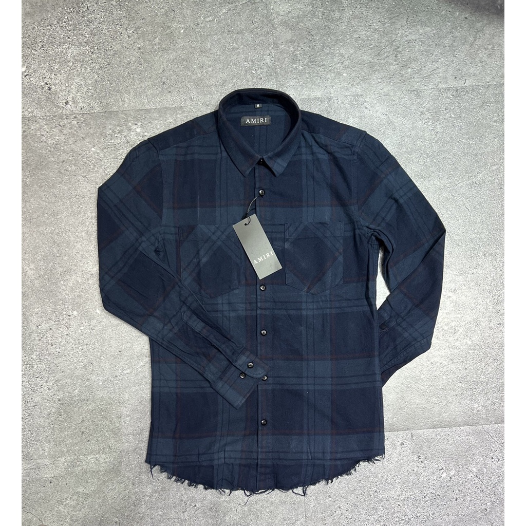 Áo sơ mi Flannel kẻ caro tay dài túi hộp tưa, rách gấu vải mềm mịn siêu đẹp