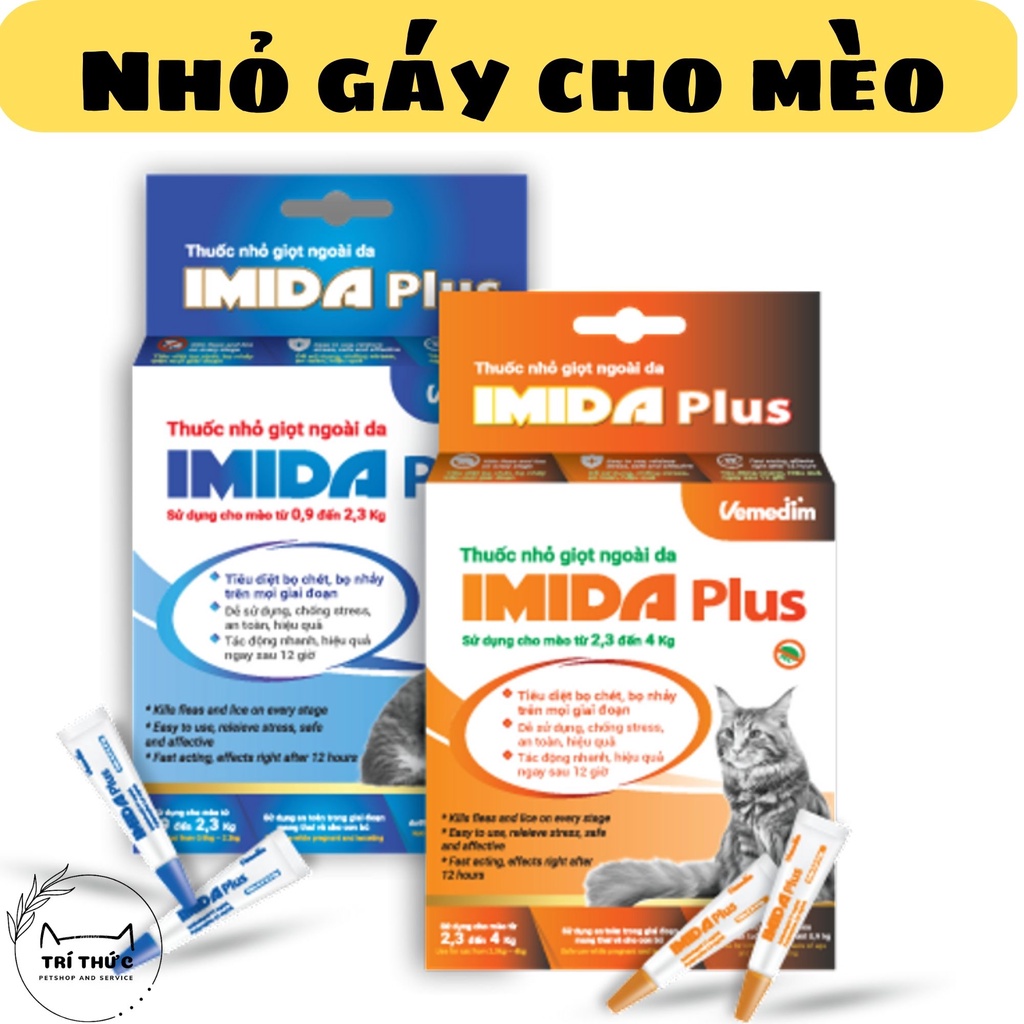 Nhỏ gáy IMIDA PLUS trị ve rận,bọ chét, bọ nhảy cho mèo | Vemedim