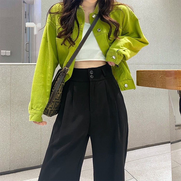 Quần Dài Lưng Cao Dáng Rộng Thời Trang Cá Tính Cho Nữ