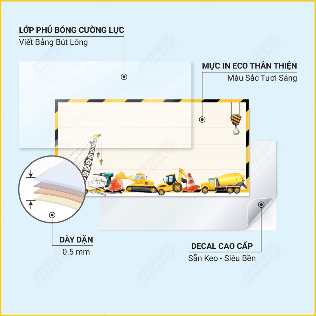 BẢNG DECAL DÁN TƯỜNG CHO CÁC BÉ TIỂU HỌC, BẢNG VIẾT BÚT LÔNG CHO BÉ HỌC TẬP, PHÁT TRIỂN TƯ DUY, SÁNG TẠO - DTB-A07