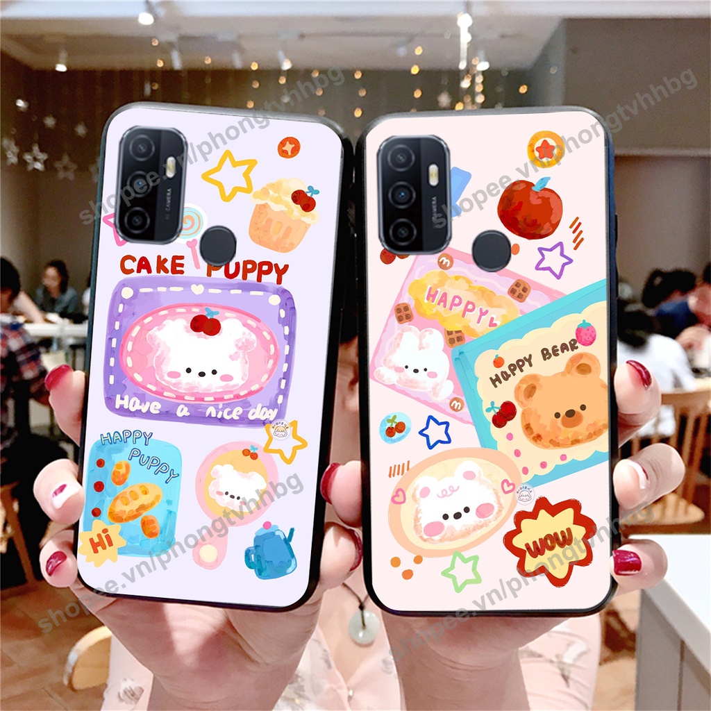 Ốp lưng Oppo A53 GẤU DÂU chi bi hoạt hình cute siêu rẻ