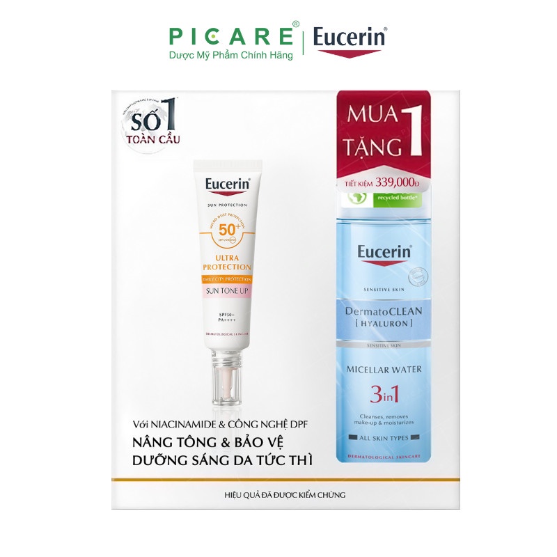 Tinh chất chống nắng nâng tông và dưỡng sáng da tức thì Eucerin Sun Tone Up 30ml