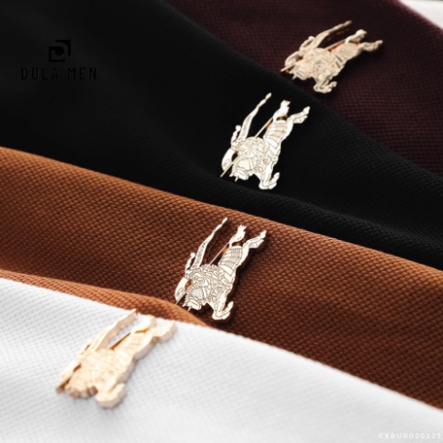 Áo Thun Nam Polo BURBERRY LOGO VÀNG Hàng Cao Cấp Dolamen Vải Hãng Không Xù Không Nhăn