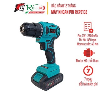 Máy khoan pin 21v romano rkp2102, động cơ không chổi than