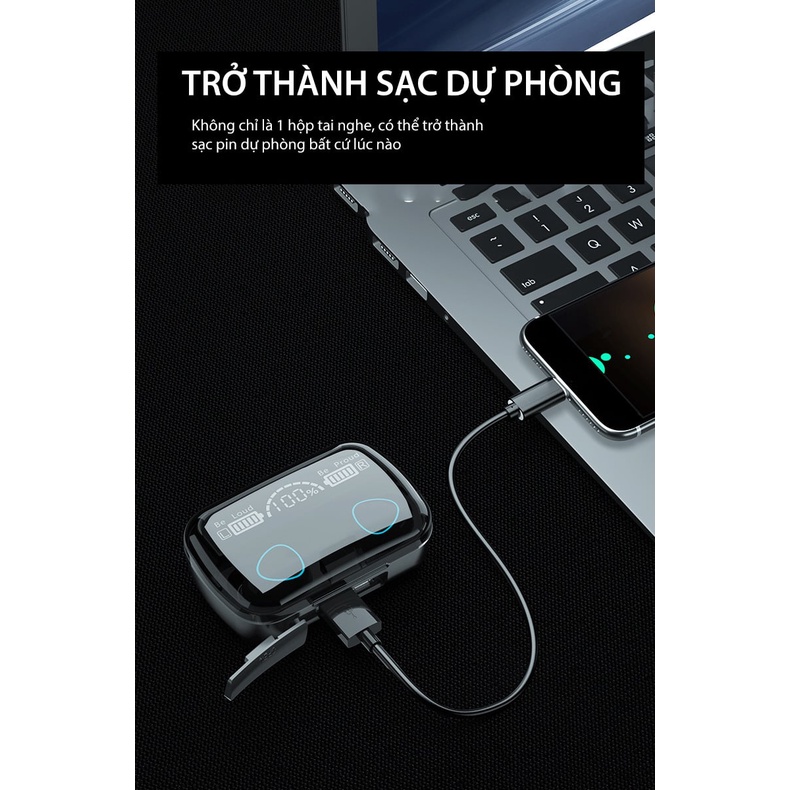 Tai nghe bluetooth M10 có chất lượng âm thanh tốt âm thanh to rõ ràng - Tai nghe không dây M10 có thời lượng pin cao