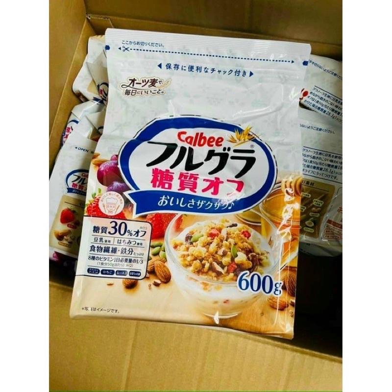NGŨ CỐC CALBEE GÓI TRẮNG 600GR ÍT ĐƯỜNG GIẢM CÂN NHẬT BẢN - HỖ TRỢ GIẢM CÂN - DATE 01/2024