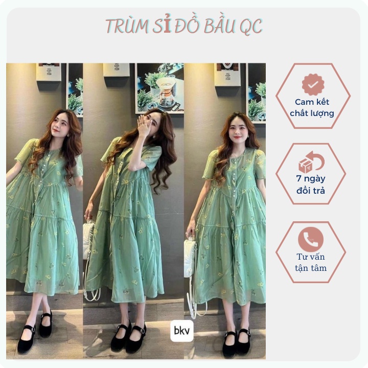 Đầm babydoll, đầm voan thiết kế, Đầm voan hoa nhí chất liệu voan tơ 2 lớp cao cấp mềm mại không nhăn nhàu khi giặt máy.