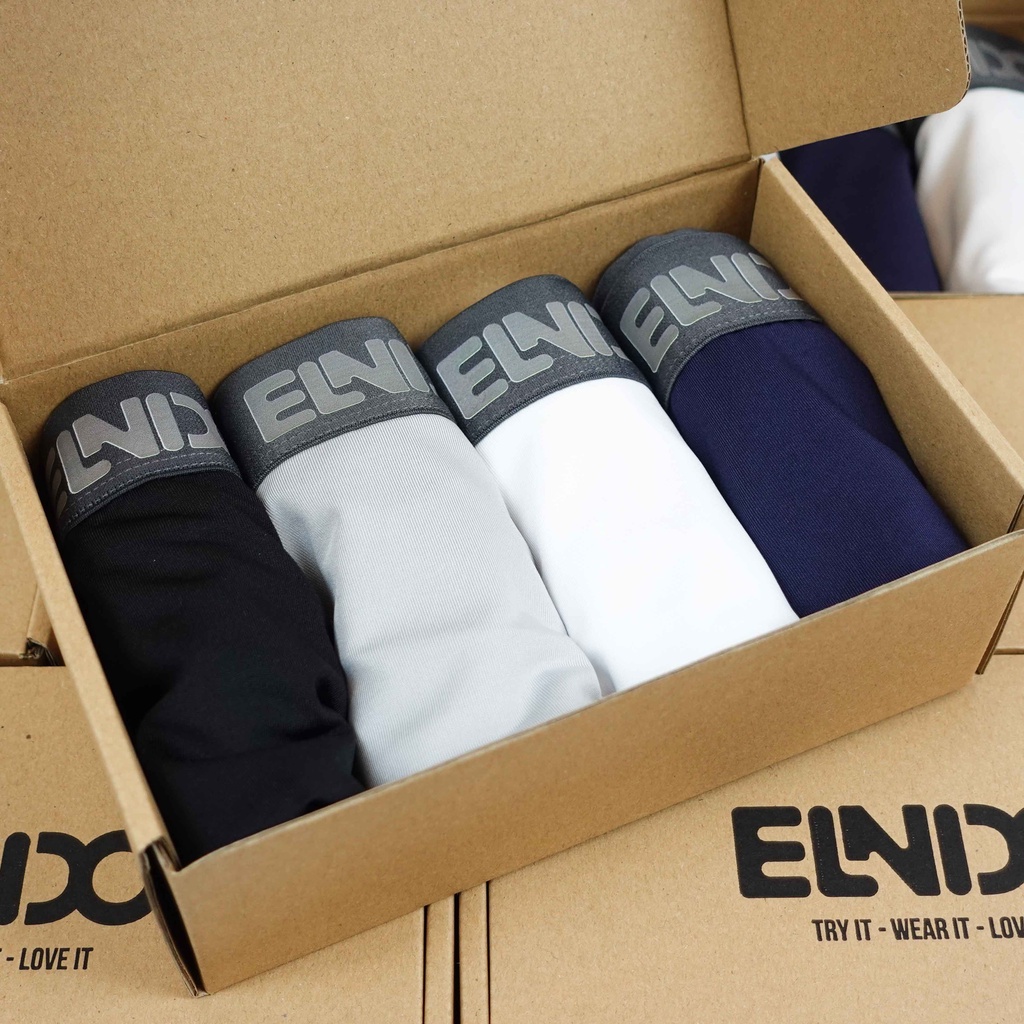 Combo 4 quần sịp đùi ELNIDO chất liệu cao cấp thoáng mát, vải thun lạnh EDS-01 (không kèm hộp)
