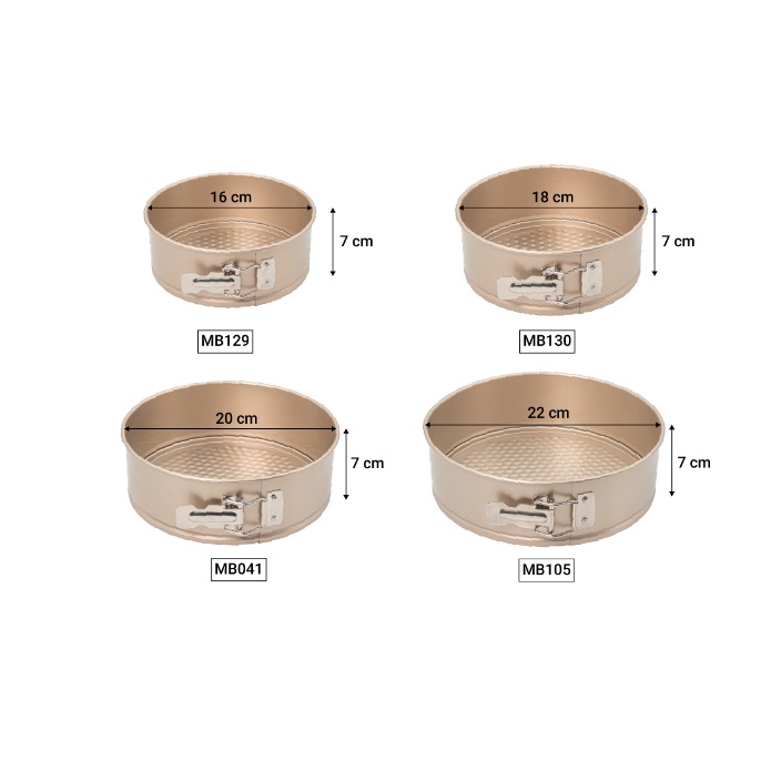 Khuôn nướng bánh Springform 16cm, 18cm, 20cm, 22cm