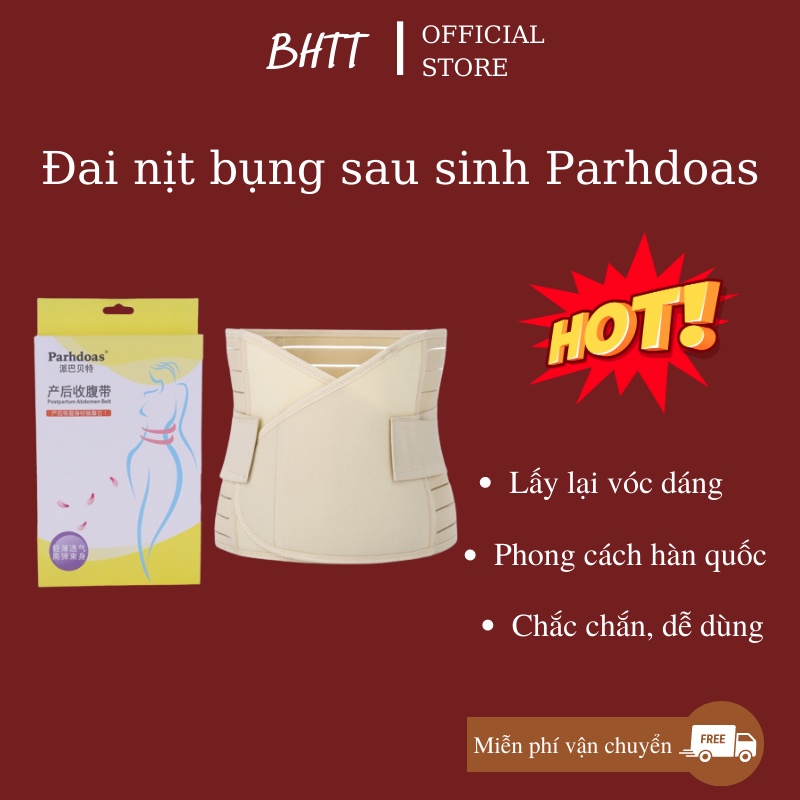 Đai nịt bụng Parhdoas, đai nịt bụng sau sinh cho các mẹ an toàn thoáng khí BHTT0102