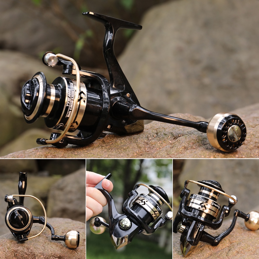 Máy Câu Cá 1000-4000 Series Kim Loại, Tay Cầm Hình Cầu Bằng Kim Loại  Truyền Động 5.2:1  Công Suất Tối Đa  10Kg