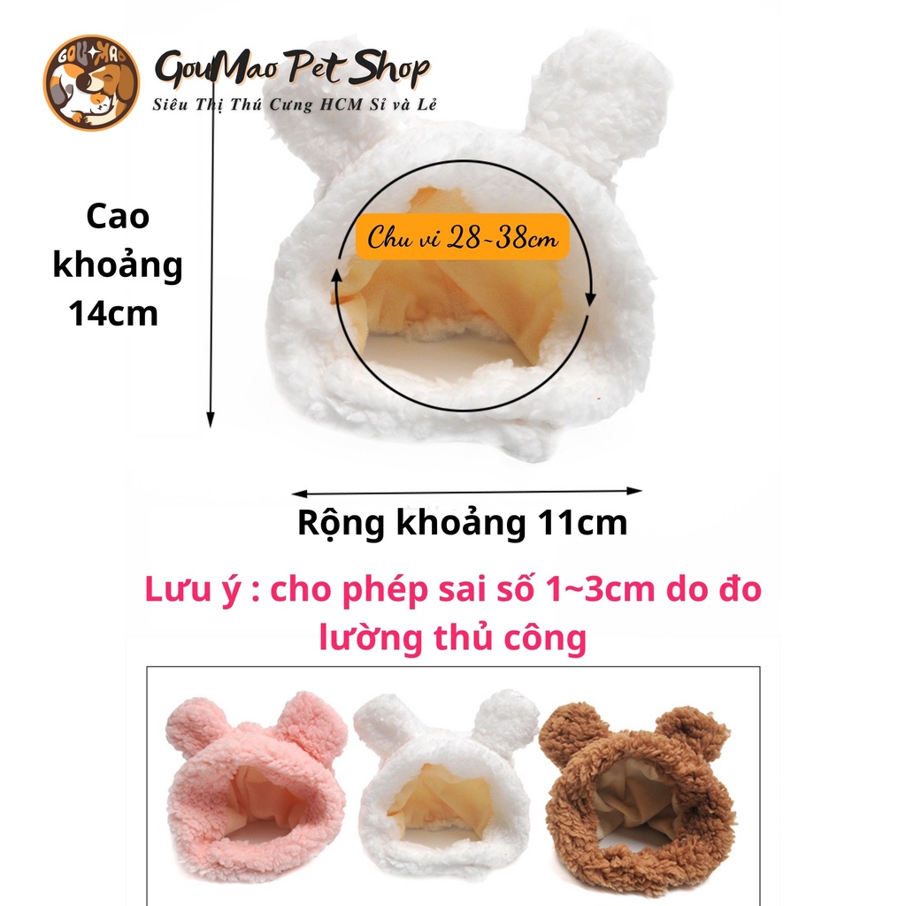 Nón gấu kute dành cho chó mèo - Goumao pet
