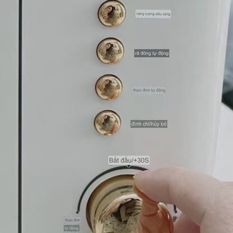 Lò vi sóng điện DAEWOO DY-WB02 màu trắng / đỏ viền vàng ,dung tích 20L bảo hành 12 tháng