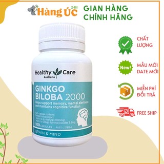 Bổ não ginkgo biloba 2000 healthy care 100 viên úc - hàng úc 24h