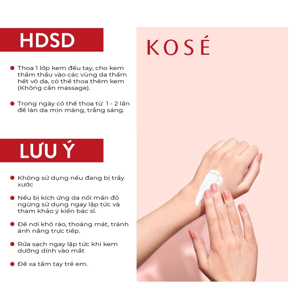 Kem dưỡng da tay Q10 Kose CoenRich Nhật Bản Tuýp 80g chiết suất nhân sâm và thảo mộc tự nhiên