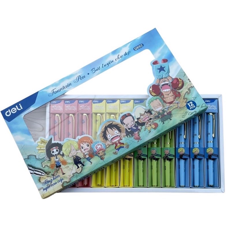 Bút máy Deli hình One Piece luyện chữ đẹp Q892_Tặng kèm 1 ngòi thay
