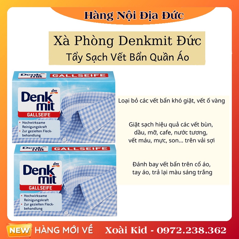 Bánh xà phòng tẩy trắng cổ áo DENKMIT của Đức