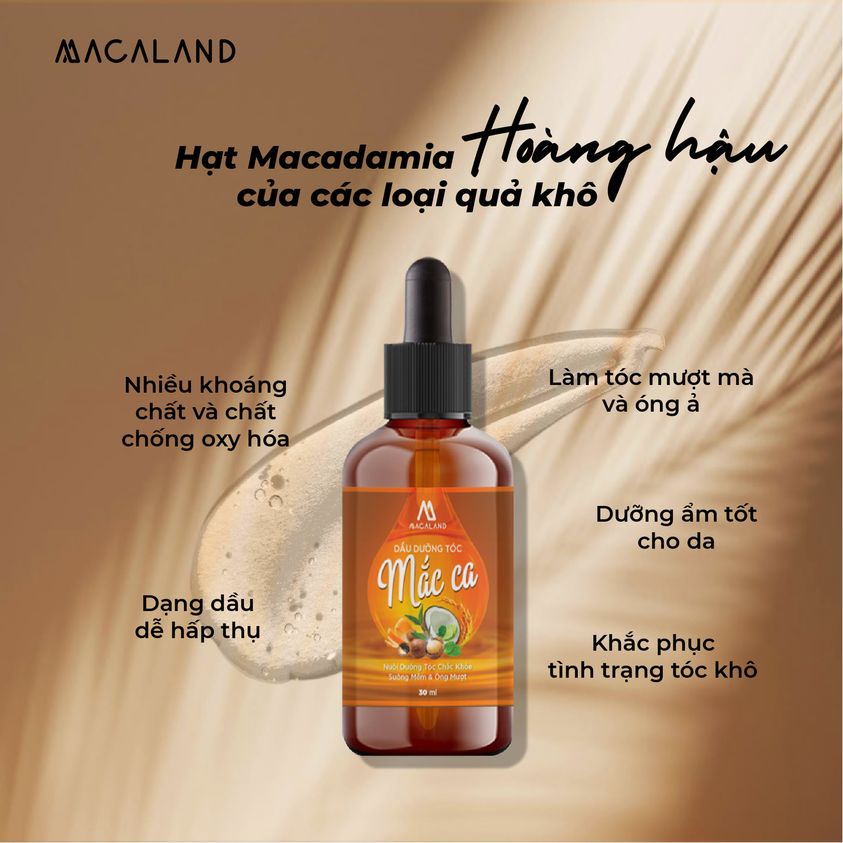 Tinh dầu dưỡng tóc hạt Mắc Ca 100ml Macaland hair repair oil phục hồi sâu dưỡng tóc mềm mượt