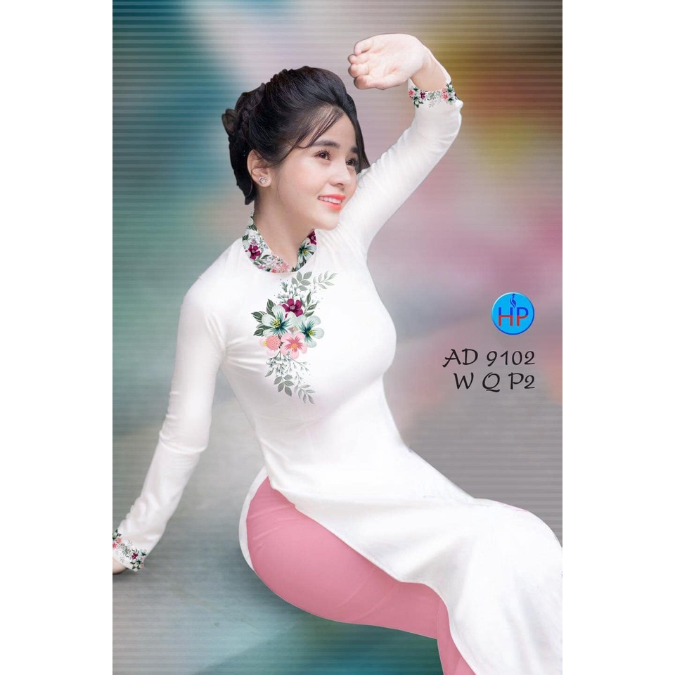 Vải may áo dài hoa vai đơn giản, nhiều màu