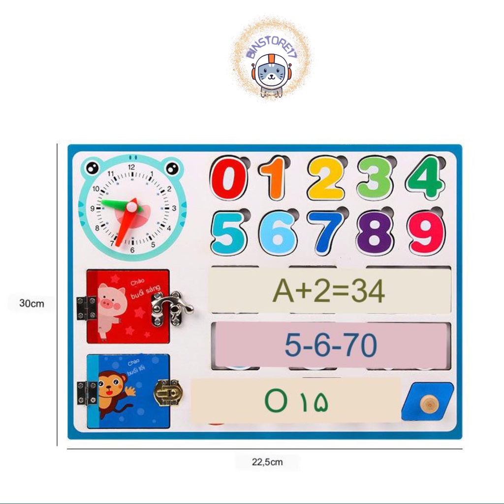 Bảng bận rộn Montessori kết hợp xếp hình , giáo dục sớm cho trẻ kỹ thuật số