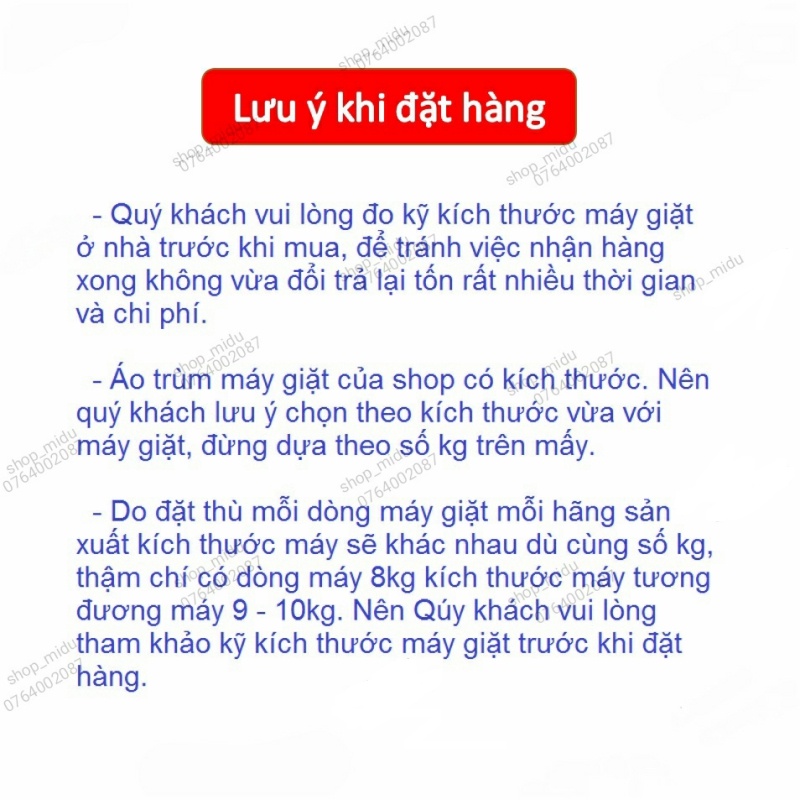 Áo - bọc trùm máy giặt cửa trên / ngang / trước vải satin 7kg, 8kg chống thấm nước bụi bẩn