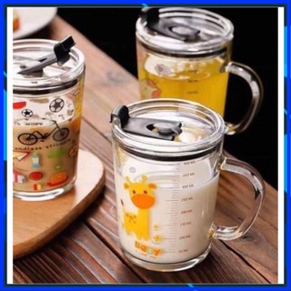 Cốc thủy tinh chia vạch,ly pha sữa đa năng tiện lợi