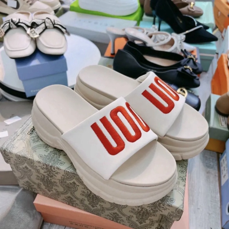 Dép bánh mì D.IOR thời trang nữ quai ngang bản to phong cách hiện đại đế cao, dép quai thuê hàng cao cấp DN06