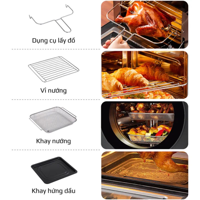 Nồi Chiên Không Dầu OLIVO AF15 - 16 Chức Năng - Dung Tích 15L - Hàng Chính Hãng- Tặng Kẹp Inox