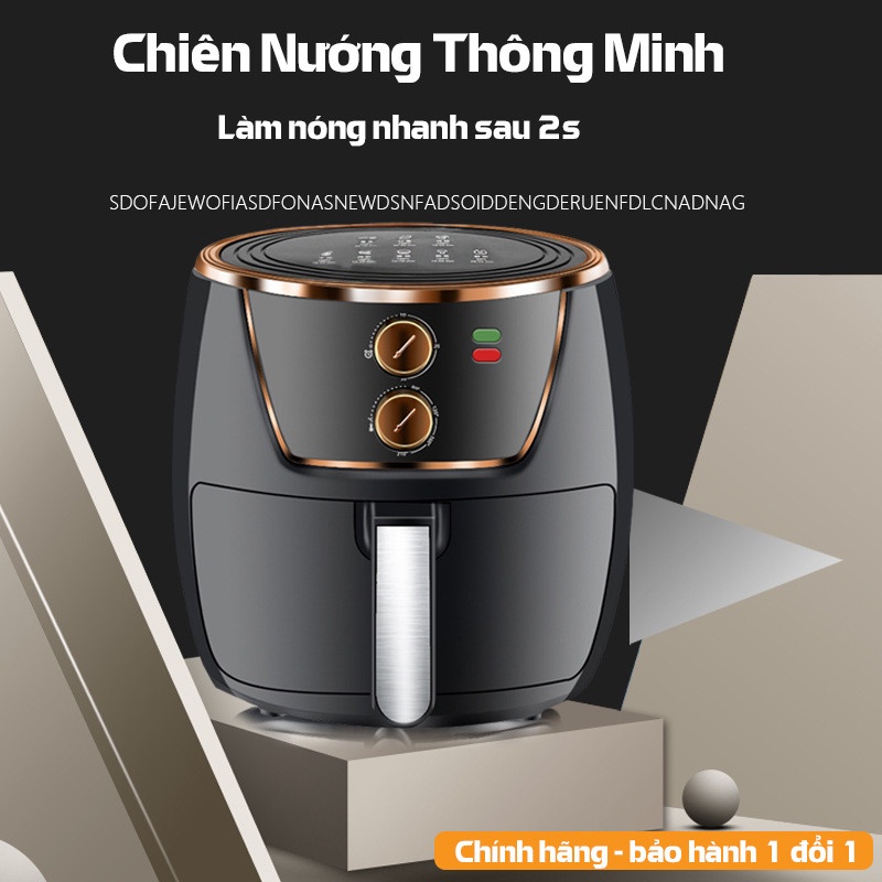 Nồi Chiên Không Dầu KAW 6L, 7L, 8L và 12L Công Suất 1500W, Tiết Kiệm Điện,Chín Đều Dễ Dàng Sử Dụng - Bảo Hành 1 Năm