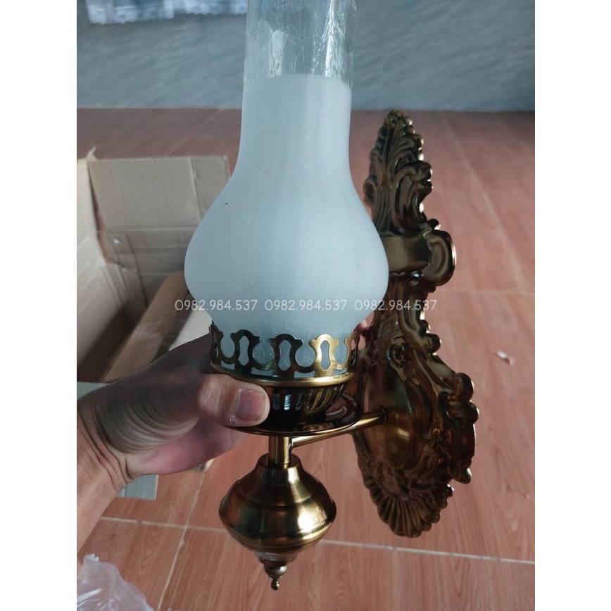 Đèn tường dầu-Đèn hình dầu trang trí phòng thờ-Đèn vách cầu thang-Tặng kèm bóng đèn tiết kiệm điện