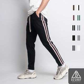 Quần thể thao nam D2shop, quần thun nam co giãn màu đen, sọc đỏ [JG300]