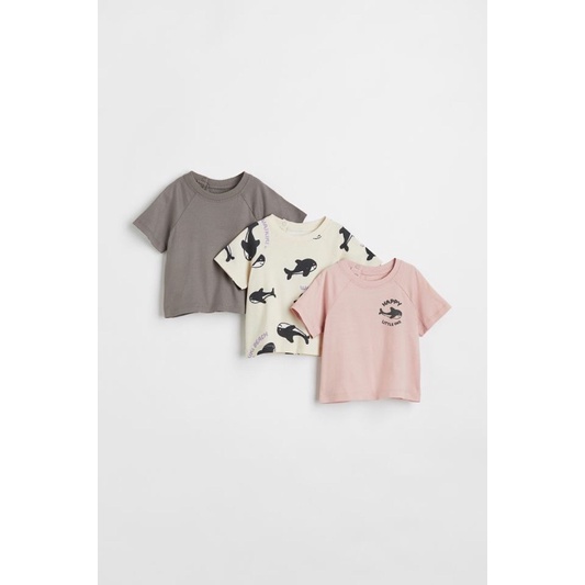 Set 3 áo phông cộc tay cho bé HM auth