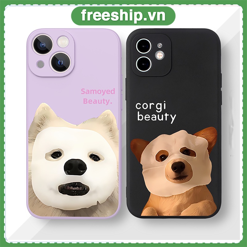 Ốp lưng điện thoại iphone bựa cún làm đẹp đắp mặt iphone 14 13 12 11 Pro Max X XR Xs Max 8 7 6 6s Plus SE 2020