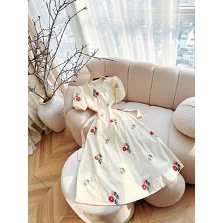 BIGSIZE ĐẦM HOA DÀI CỔ TRÒN MAXI