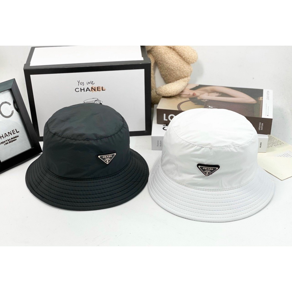 Mũ Bucket PRADA vải dù mạc sắt siêu xinh 3 màu Hayna Hats - M104