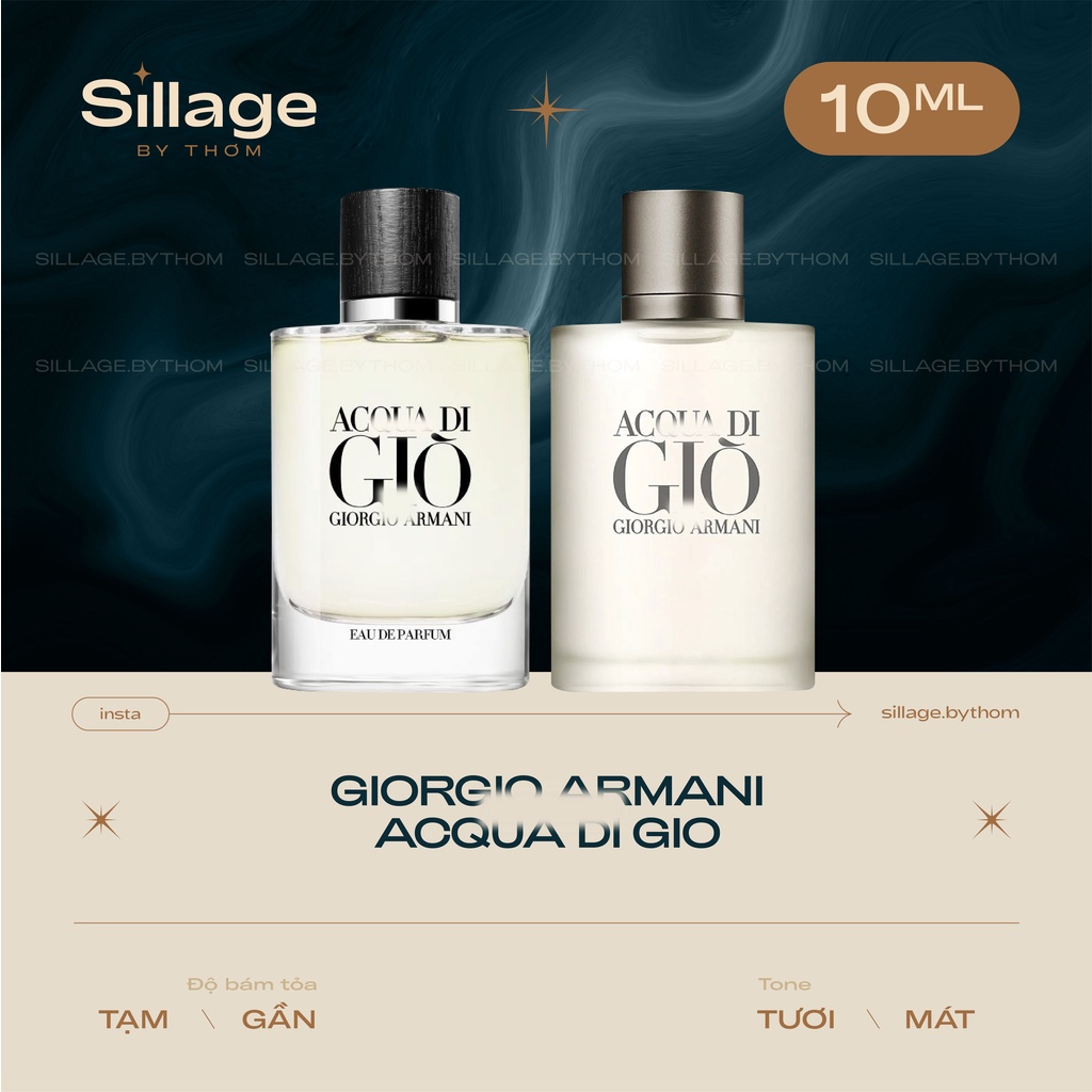 ARMANI GIÒ GIO POUR HOMME EDT EDP PARFUM | Mẫu thử nước hoa nam