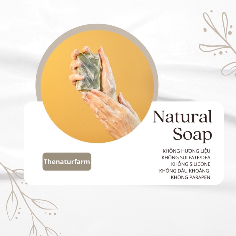 Xà bông gừng thảo mộc naturfarm - giúp giữ ấm, sạch da, giảm mụn [ bánh 100gr ]