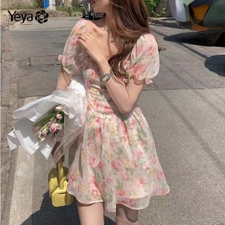 Đầm YEYA tay phồng cổ bẻ phong cách ngọt ngào thời trang cho nữ