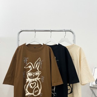 Áo thun cotton in "Thỏ PEACE" (ảnh thật shop tự chụp)